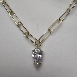 MELINDA MARIA TEAR DROP PAPER LINK GOLD NECKLESS! NWTS! NIB!